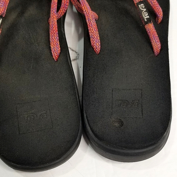 Teva Women's Voya Tri 'Mush' Topsole Flip Flops- Pink/Purple Strap- Size 9 - Picture 7 of 7